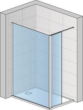 RONAL DIVERA D22WI2 stena walk-in 80x200 cm, aluchróm/číre sklo D22WI2 080 50 07 Obrázek - fotka