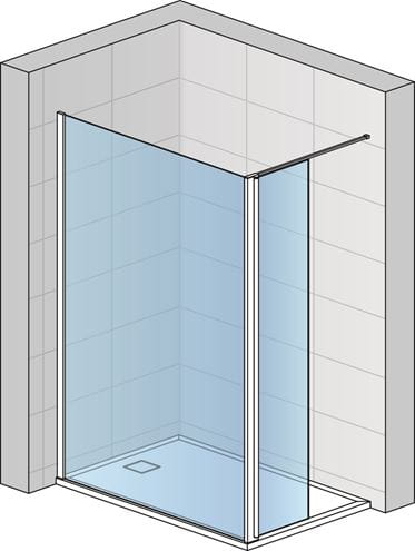 RONAL DIVERA D22WI2 stena walk-in 140x200 cm, aluchróm/číre sklo D22WI2 140 50 07 Obrázek - fotka