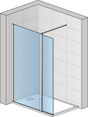 RONAL DIVERA D22WI3 stena walk-in 140x200 cm, aluchróm/číre sklo D22WI3 140 50 07 Obrázek - fotka