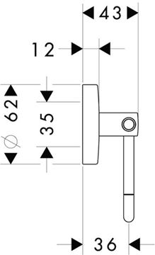 HANSGROHE LOGIS držiak toaletného papiera, nástenný, chróm 40526000 Technický nákres