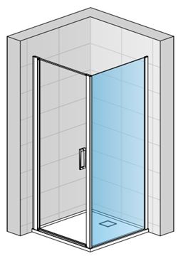 RONAL DIVERA D22F1 bočná stena 80x200 cm, aluchróm/číre sklo D22F1 080 50 07 Obrázek - fotka