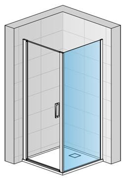 RONAL DIVERA D22F1 bočná stena 140x200 cm, aluchróm/číre sklo D22F1 140 50 07 Obrázek - fotka