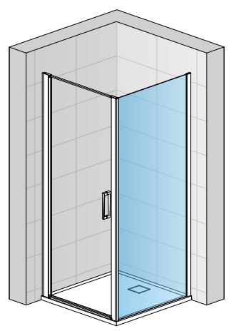 RONAL DIVERA D22F1 bočná stena 140x200 cm, aluchróm/číre sklo D22F1 140 50 07 Obrázek - fotka