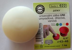 HARTMAN SADA 622 UNI zátka 6/4", 43-46mm, univerzálna, umývadlová, drezová, vaňová, biela