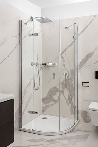 CONCEPT 400 sprchový kút 90x90 cm, R550, krídlové dvere, strieborná pololesklá/sklo číre CA0802.069.322 Obrázek - Hlavní obrázek