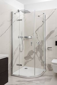 CONCEPT 400 sprchový kút 90x90 cm, R550, krídlové dvere, strieborná pololesklá/sklo číre