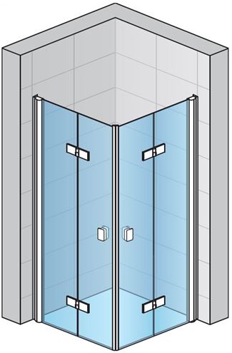 CONCEPT 200 sprchové dvere 90x200 cm, skladacie, ľavé, aluchróm/číre sklo CONF1G0905007 Obrázek - fotka