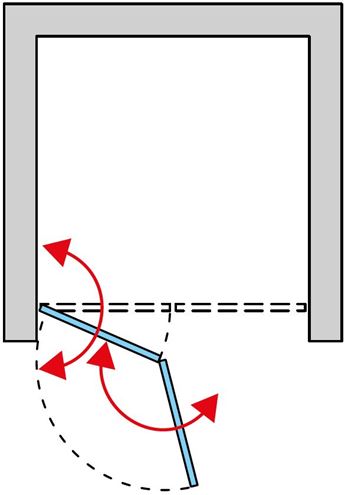 CONCEPT 200 sprchové dvere 100x200 cm, skladacie, ľavé, aluchróm/číre sklo CONF1G1005007 Obrázek - fotka