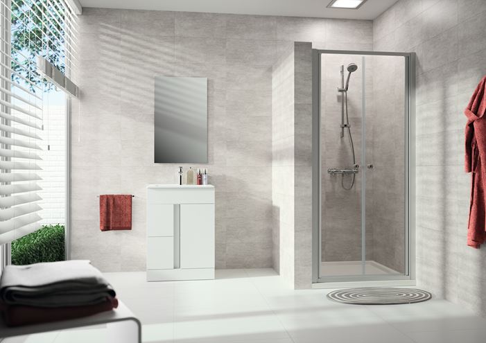 CONCEPT 100 NEW sprchové dvere 100x190 cm, lietacie, strieborná matná/číre sklo PTA25105.087.322 Obrázek - fotka