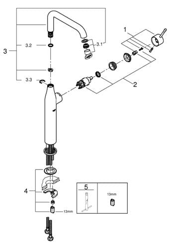 GROHE ESSENCE NEW umývadlová stojanková batéria, hard graphite 24170A01 Obrázek - fotka