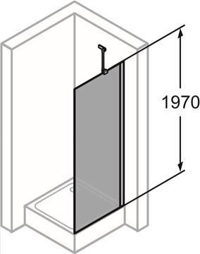 CONCEPT 400 bočná stena 100x197 cm, pololesklá strieborná/číre sklo CA0204.069.322 Technický nákres