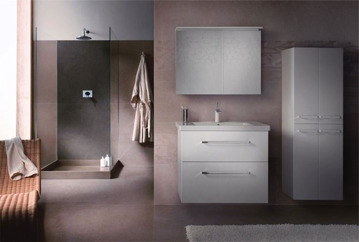 DŘEVOJAS BIG INN SZZ2 80 skrinka s umývadlom 80x47x72 cm, 2 zásuvky, úchytka chróm, biela lesk/biela vysoký lesk 133184-T03 Obrázek - fotka
