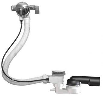 HL 560N.L vaňový sifón 80 cm, s napúšťaním prepadom, bovden, chróm