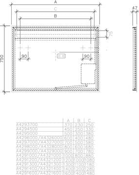 VILLEROY & BOCH MORE TO SEE 14 zrkadlo 100x75 cm, s osvetlením, s reguláciou teploty svetla, s reguláciou stmievania, so senzorom A4291000 Technický nákres