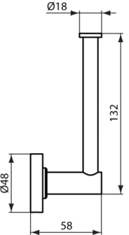 IDEAL STANDARD IOM držiak toaletného papiera, nástenný, chróm A9132AA Technický nákres