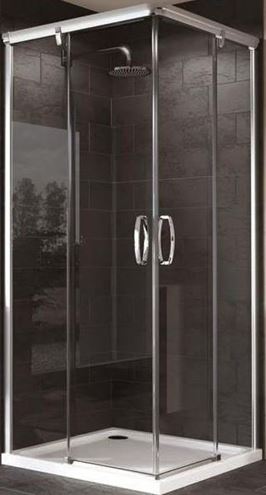 HÜPPE AURA ELEGANCE sprchový kút 90x90 cm, rohový vstup, posuvné dvere, lesklá strieborná/číre sklo 401302.092.322 Obrázek - fotka
