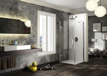 HÜPPE SOLVA PURE ST 800 krídlové dvere 800x2000mm pre bočnú stenu, pravé, na podlahu, strieborná lesklá/sklo číre AP
