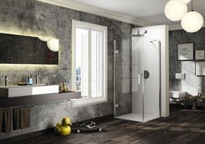 HÜPPE SOLVA PURE ST 800 krídlové dvere 800x2000mm pre bočnú stenu, pravé, na podlahu, strieborná lesklá/sklo číre AP