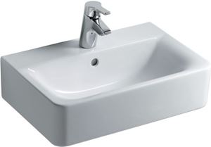 IDEAL STANDARD CONNECT SPACE CUBE umývadlo 55 cm, s otvorom pre batériu a prepadom