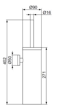 IDEAL STANDARD IOM WC kefa, nástenná, nerez oceľ A9128MY Technický nákres
