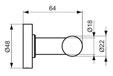 IDEAL STANDARD IOM dvojháčik na uteráky, chróm A9116AA Technický nákres