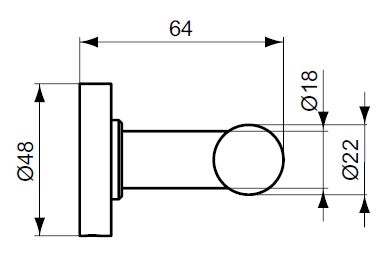 IDEAL STANDARD IOM dvojháčik na uteráky, chróm A9116AA Technický nákres