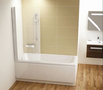 CONCEPT 100 vaňová zástena 80x150 cm, ľavá, lietacia, biela/sklo číre