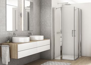 RONAL DIVERA D22DE2B sprchový kút 120x120 cm, rohový vstup, krídlové dvere, aluchróm/číre sklo D22DE2B 120 50 07 Obrázek - fotka