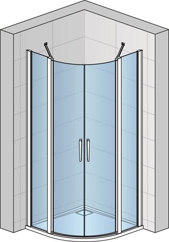RONAL DIVERA D22ERB sprchový kút 80x90 cm, R550, krídlové dvere, aluchróm/číre sklo D22ERB 55 809 50 07 Obrázek - fotka