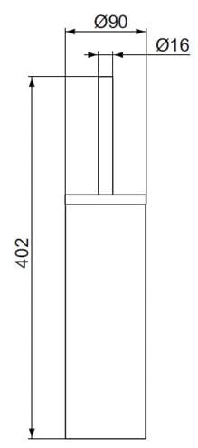 IDEAL STANDARD IOM WC kefa, na postavenie, nerez oceľ A9108MY Technický nákres