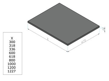 CONCEPT MODULAR doska pod umývadlo 120x47,5x1,8 cm, graphite 807740 Technický nákres