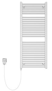 KORADO KORALUX LINEAR MAX - E kúpeľňový radiátor 900/750, tyč vľavo zo skrine/zásuvky, biela RAL9016