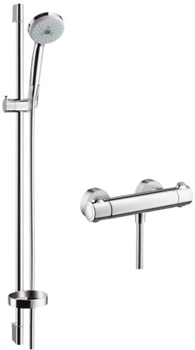 HANSGROHE CROMA 100 MULTI sprchový set s termostatickou batériou, ručná sprcha s 3 prúdmi, tyč, hadica, chróm 27085000 Obrázek - Hlavní obrázek