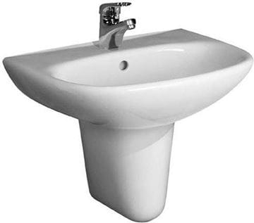 JIKA ZETA umývadlo 60 cm, s otvorom pre batériu a prepadom