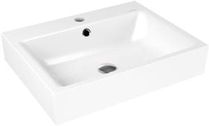KALDEWEI PURO 3157 umývadlo na dosku 60 cm, s otvorom pre batériu a prepadom, smaltovaná-oceľ, Perl-Effekt, alpská biela