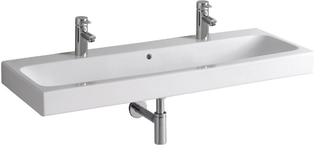 GEBERIT ICON umývadlo 120 cm, s 2 otvormi pre batérie a prepadom 124020000 Obrázek - fotka