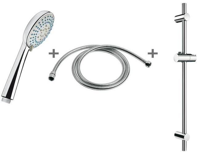 JIKA RIO sprchová súprava 3-dielna, ručná sprcha pr. 102 mm, 3 prúdy, tyč, hadica, chróm/nerez H3651R00043731 Obrázek - Hlavní obrázek