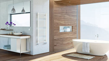 KORADO KORALUX LINEAR COMFORT kúpeľňový radiátor 900/450, spodné pripojenie, biela RAL9016 KLT-090045-00-10 Obrázek - fotka