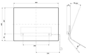 KOLESO EVOLUTION zrkadlo 60x45 cm L31201100 Technický nákres