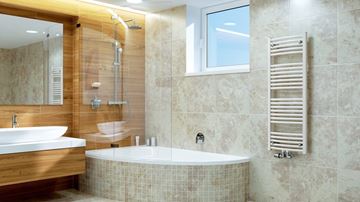 KORADO KORALUX RONDO COMFORT - M kúpeľňový radiátor 1220/600, spodné stredové pripojenie, biela RAL9016 KRT-122060-00M10 Obrázek - fotka