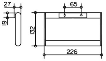 KEUCO PLAN držiak uteráka 226 mm, chróm 14921010000 Technický nákres