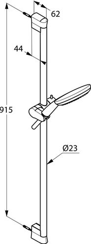 KLUDI FRESHLINE 3S sprchová súprava 3-dielna, ručná sprcha pr. 140 mm, 3 prúdy, tyč, hadica, chróm 6794005-00 Technický nákres