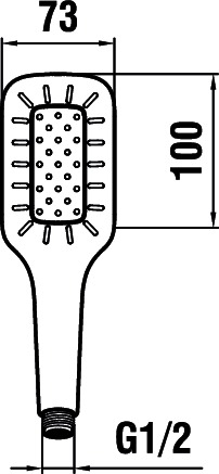 LAUFEN MYCITY100 ručná sprcha 100x73 mm, chróm HF939030100000 Technický nákres