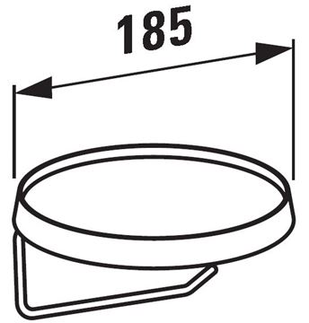 KARTELL BY LAUFEN držiak toaletného papiera, nástenný, chróm H3843320040001 Technický nákres