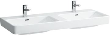 LAUFEN PRO S dvojumývadlo 120 cm, s 2 otvormi pre batérie a prepadom, LCC
