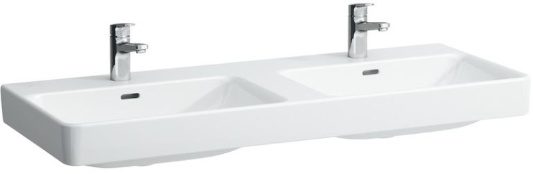 LAUFEN PRO S dvojumývadlo 120 cm, s 2 otvormi pre batérie a prepadom, LCC H8149664001041 Obrázek - Hlavní obrázek