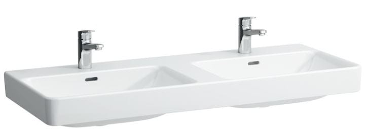 LAUFEN PRO S dvojumývadlo 120 cm, s 2 otvormi pre batérie a prepadom H8149660001041 Obrázek - Hlavní obrázek