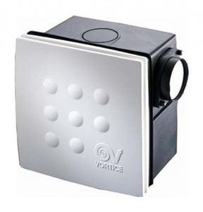 VORTICE QUADRO MICRO 100 I T radiálny ventilátor 100 mm, nástenný/stropný, s časovačom a spätnou klapkou