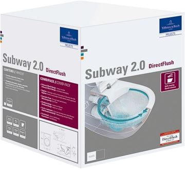VILLEROY & BOCH SUBWAY 2.0 závesné WC, so SoftClosing sedadlom, DirectFlush splachovanie, CeramicPlus, alpská biela 5614R2R1 Obrázek - fotka