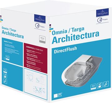 VILLEROY & BOCH ARCHITECTURA závesné WC, so SoftClosing sedadlom, DirectFlush splachovanie, CeramicPlus, alpská biela 5684HRR1 Obrázek - fotka